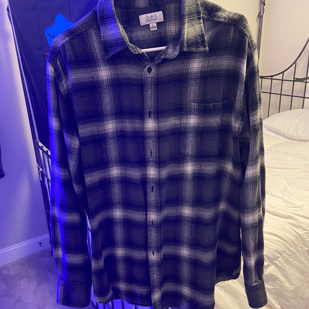 Black Gray and White flannel